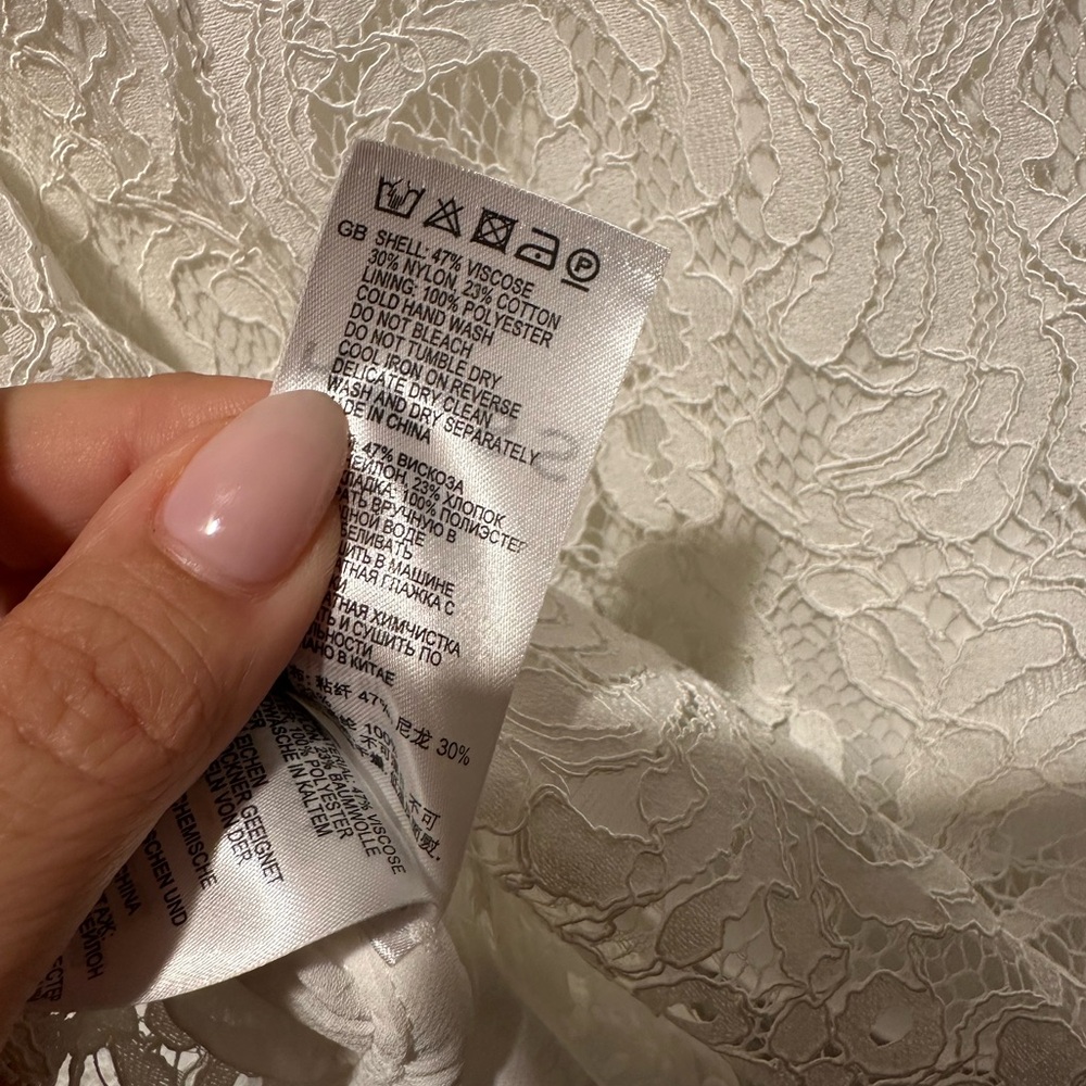NWT REISS Yasi Lace Blouse Off White US Size 4 - Picture 8 of 8